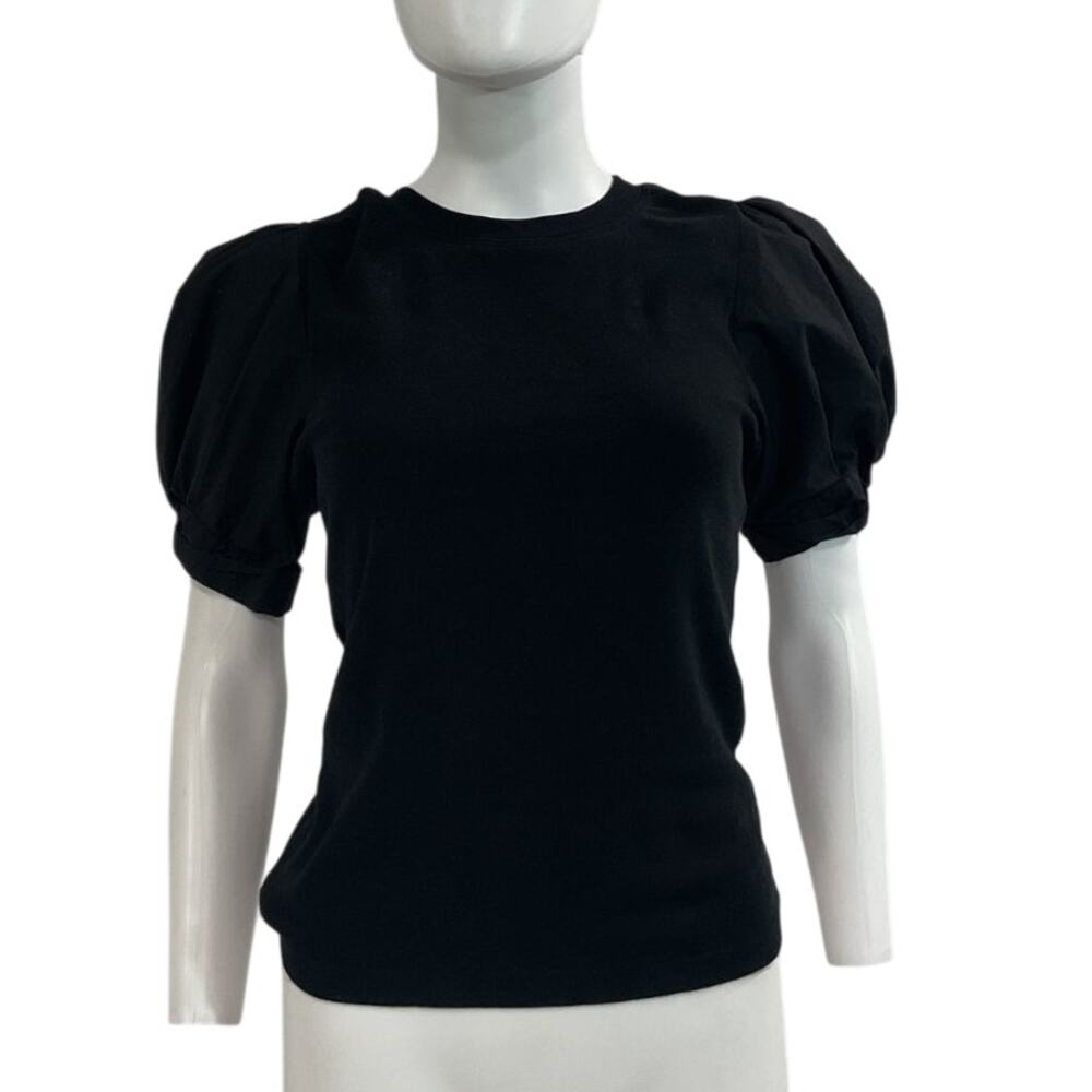 A.L.C. Chic Black Casey Puff Sleeve T-Shirt Size M - Picture 1 of 4